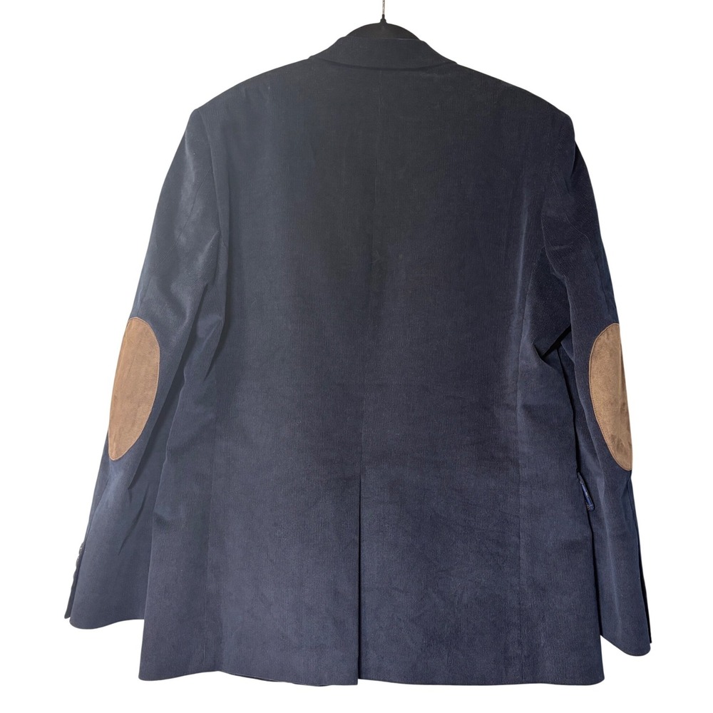 Lauren Ralph Lauren Mens 40R Corduroy Blazer Navy Blue Elbow Patches Sport Coat